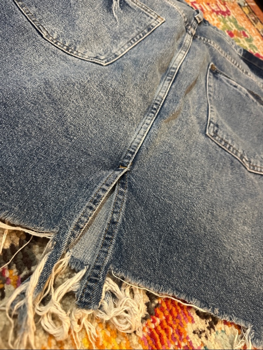 Blue Distressed Denim Mini Skirt - Picture 6 of 6